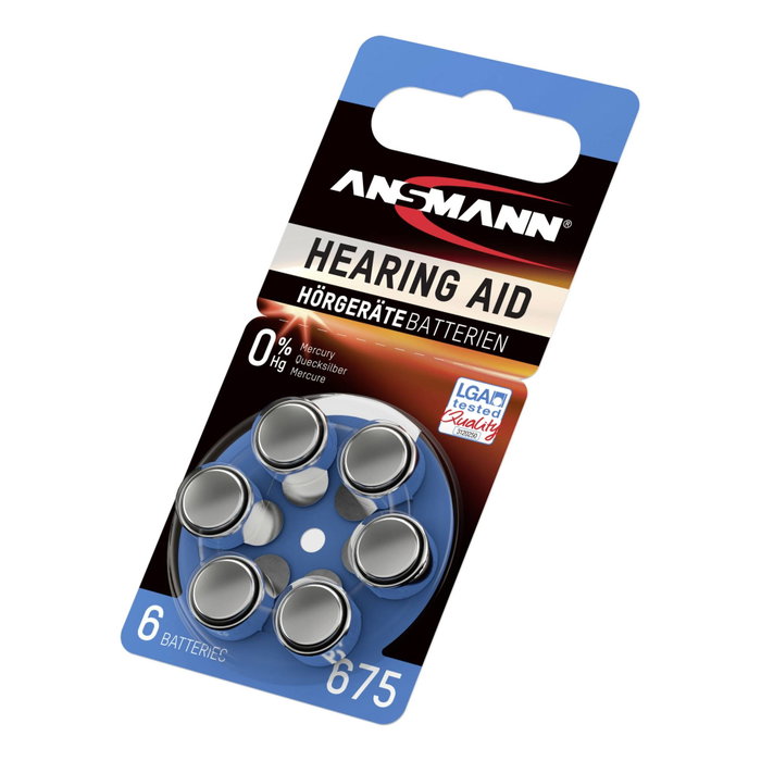 Ansmann Pilas Zinc-Air 675 (PR44) para audífonos, pack de 6 Ansmann Pilas Zinc-Air 675 (PR44) para audífonos, pack de 6