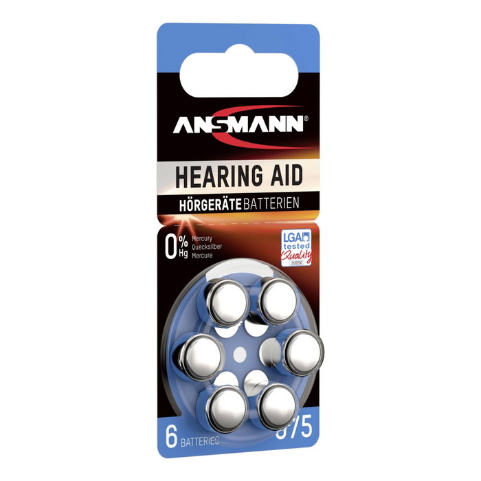 Ansmann Pilas Zinc-Air 675 (PR44) para audífonos, pack de 6 Ansmann Pilas Zinc-Air 675 (PR44) para audífonos, pack de 6