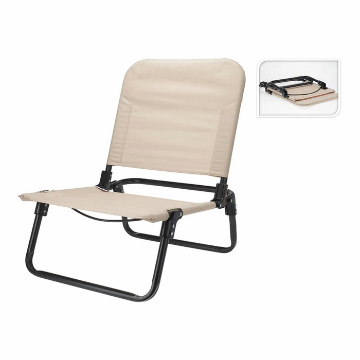 Redcliffs Silla de cámping plegable en crema y negro