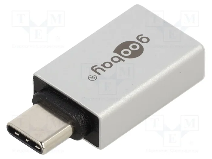 Goobay 56620 Adaptador USB C Macho a USB A Hembra, Plata