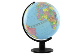 DKD Home Decor Globo Terráqueo de PVC con Luz Azul