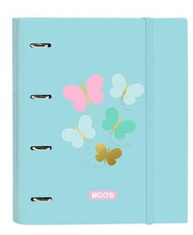 Carpeta de anillas Moos Butterflies Azul 27 x 32 x 3.5 cm