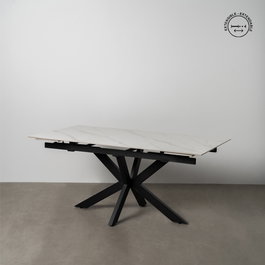 Mesa Extensible Blanco-Negro 170 X 90 X 76 cm