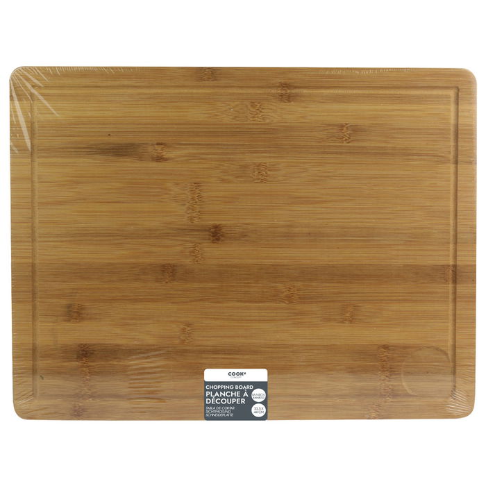 Cook Concept Tabla Cortar Bambú con Ranura 45x34 cm Profesional Antideslizante