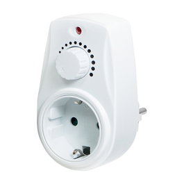 LogiLink PA0151 Regulador de Intensidad Dimerizable Montable para Euroenchufe, Control Giratorio, Blanco