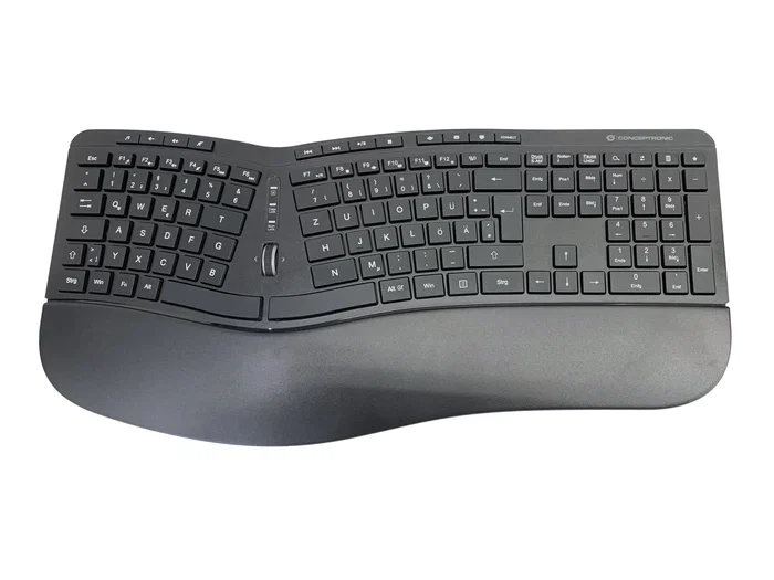 Conceptronic ORAZIO02DE Combo de Teclado y Ratón Ergonómico Inalámbrico QWERTZ Alemán Negro