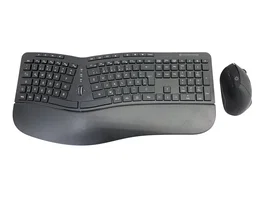 Conceptronic ORAZIO02DE Combo de Teclado y Ratón Ergonómico Inalámbrico QWERTZ Alemán Negro