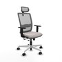 PIQUERAS Y CRESPO Silla de oficina Haches con mecanismo Sincro/Traslack, Blanco y Gris