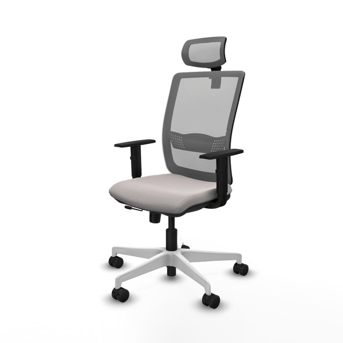 PIQUERAS Y CRESPO Silla de oficina Haches con mecanismo Sincro/Traslack, Blanco y Gris PIQUERAS Y CRESPO Silla de oficina Haches con mecanismo Sincro/Traslack, Blanco y Gris