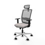 PIQUERAS Y CRESPO Silla de oficina Haches con mecanismo Sincro/Traslack, Blanco y Gris