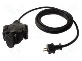 AS SCHWABE Prolongador de alimentación H07RN-F 3G2,5mm2 10m negro