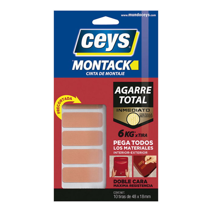 CEYS Montack Tiras de Montaje de Doble Cara 48x18mm CEYS Montack Tiras de Montaje de Doble Cara 48x18mm
