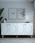 Hanah Home Consola Roble Zafiro, Blanco - 150 cm Ancho