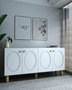Hanah Home Consola Roble Zafiro, Blanco - 150 cm Ancho