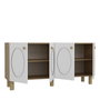 Hanah Home Consola Roble Zafiro, Blanco - 150 cm Ancho