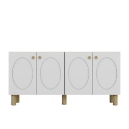 Hanah Home Consola Roble Zafiro, Blanco - 150 cm Ancho