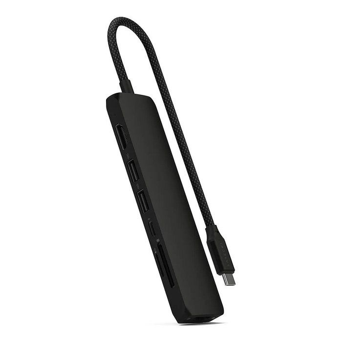 Satechi USB-C Slim Multi-Port Hub (7 en 1) - Schwarz - ST-P7SK
