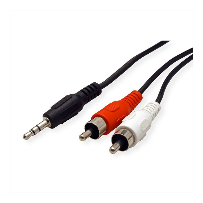 Roline Cable Jack 3,5 mm a 2x RCA Macho 10 m Negro