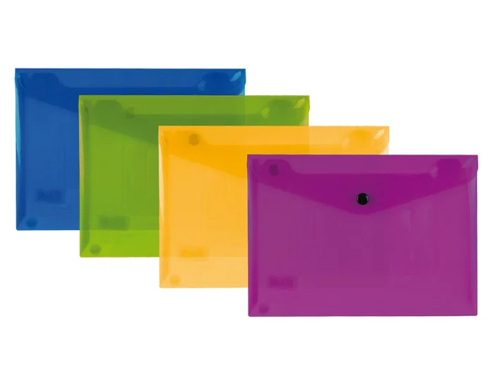 Liderpapel Dossier con Broche Polipropileno DIN A5, 4 Colores Surtidos, Pack de 4 Unidades
