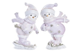 DKD Home Decor Figura de Resina Snowman Surtido de 2 Unidades