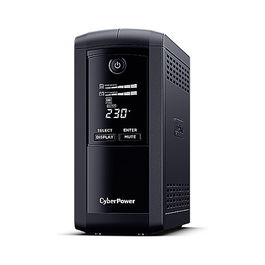 CyberPower ValuePRO VP700ELCD - Sistema UPS interactivo 700VA/390W, salida de onda senoidal, 4 tomas AC, LCD, protección de red y batería