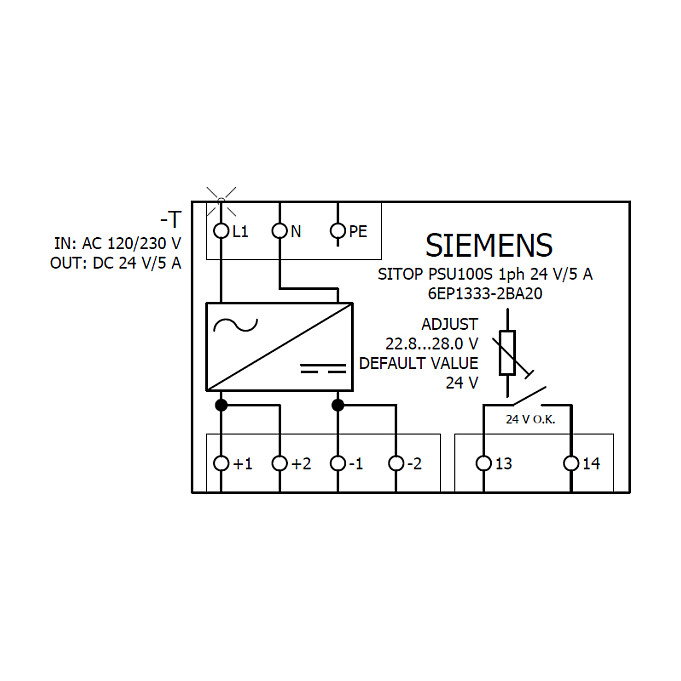 Siemens 6EP1333-2BA20 SITOP PSU100S 24V/5A 144W
