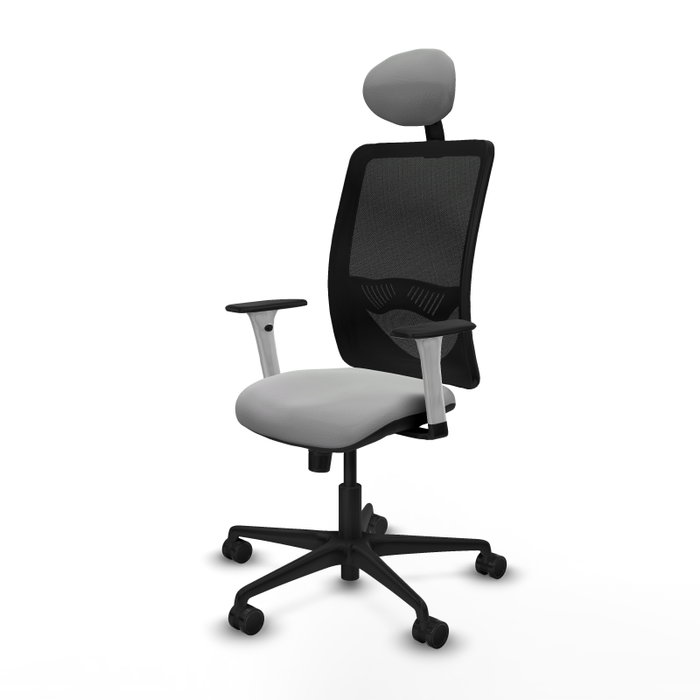 PIQUERAS Y CRESPO Silla de oficina Zulema Gris claro y Negro con mecanismo Sincro PIQUERAS Y CRESPO Silla de oficina Zulema Gris claro y Negro con mecanismo Sincro