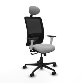 PIQUERAS Y CRESPO Silla de oficina Zulema Gris claro y Negro con mecanismo Sincro