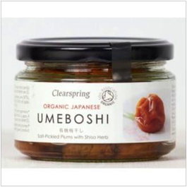 CLEARSPRING Ciruelas Enteras Umeboshi 200Gr. Condimento Agrio Y Picante Vegano Ecológico