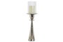 DKD Home Decor Portavela Plateado Aluminio Cristal 14 x 48 x 14 cm