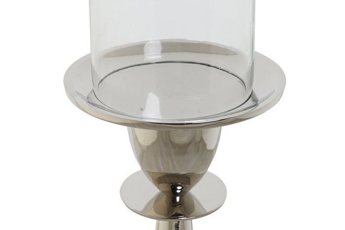 DKD Home Decor Portavela Plateado Aluminio Cristal 14 x 48 x 14 cm