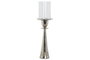 DKD Home Decor Portavela Plateado Aluminio Cristal 14 x 48 x 14 cm