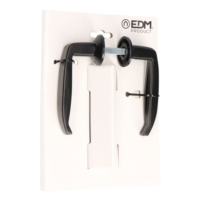 Edm Juego de Manillas 232 para Puerta Metálica 25 - 38 mm Aluminio Negro