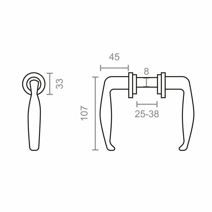 Edm Juego de manilla modelo 232 de aluminio acabado negro ø33 mm
