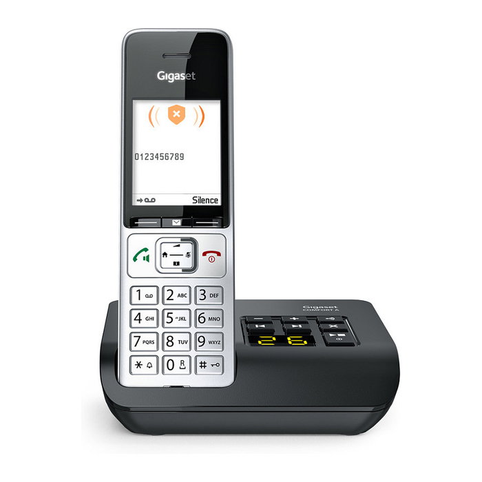 Gigaset Comfort 500A Teléfono Inalámbrico con Contestador, Altavoz y Pantalla TFT Color de 5.8 cm (2.2") - Negro / Plata
