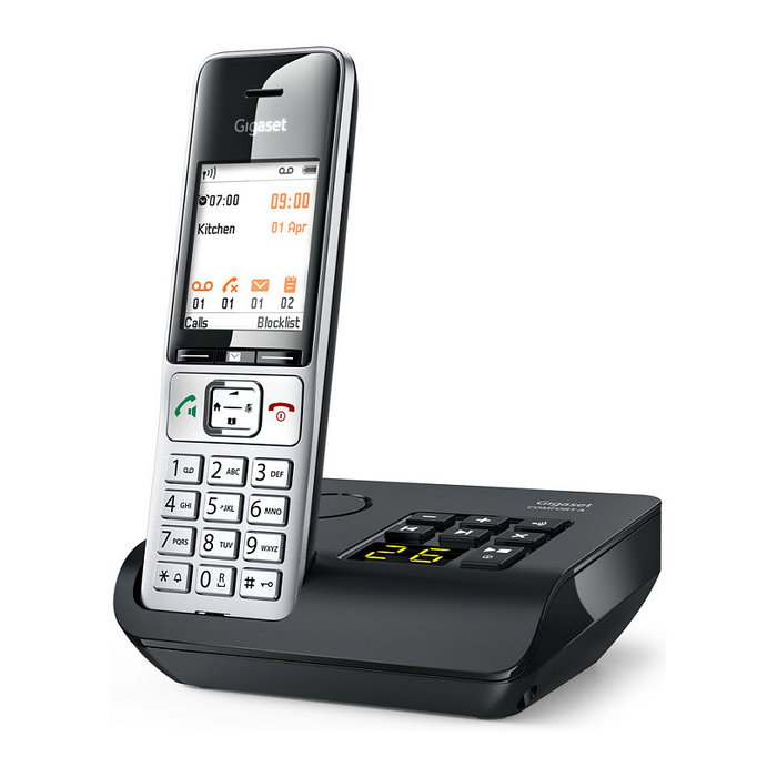 Gigaset Comfort 500A Teléfono Inalámbrico con Contestador, Altavoz y Pantalla TFT Color de 5.8 cm (2.2") - Negro / Plata