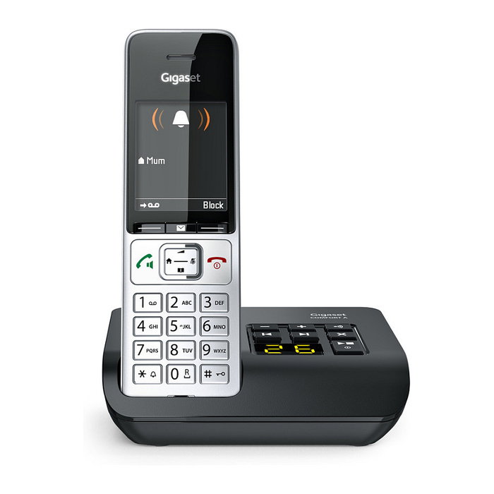 Gigaset Comfort 500A Teléfono Inalámbrico con Contestador, Altavoz y Pantalla TFT Color de 5.8 cm (2.2") - Negro / Plata