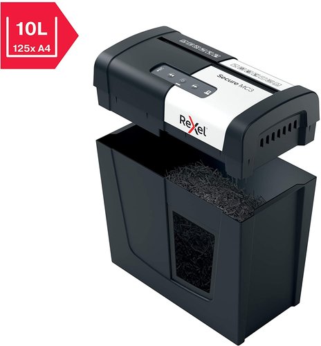 Rexel Secure MC3 Destructora de Micro Corte P-5 Negro/Plata Rexel Secure MC3 Destructora de Micro Corte P-5 Negro/Plata