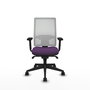 PIQUERAS Y CRESPO Silla de oficina Horna con mecanismo Sincro, Morado y Blanco