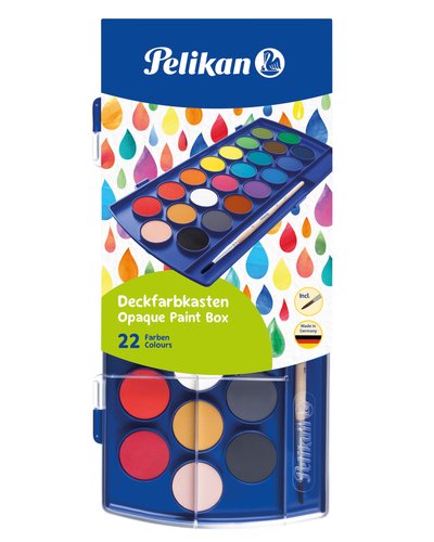 PELIKAN Acuarelas Escolares F455/22 Estuche de 22 con Pincel PELIKAN Acuarelas Escolares F455/22 Estuche de 22 con Pincel