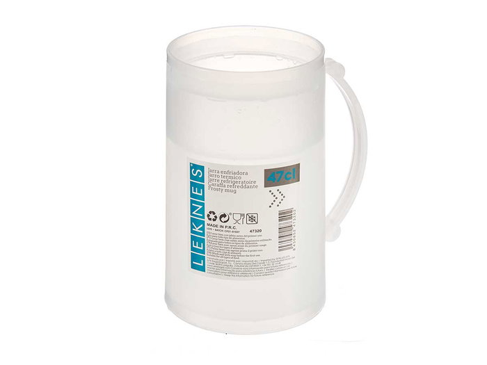 Leknes Jarra Enfriadora Transparente 473 ml, de Plástico Polipropileno, apta para Lavavajillas, Dimensiones 11x14.5x8 cm (Set de 24)