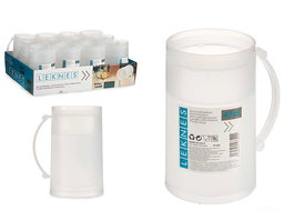 Leknes Jarra Enfriadora Transparente 473 ml, de Plástico Polipropileno, apta para Lavavajillas, Dimensiones 11x14.5x8 cm (Set de 24)