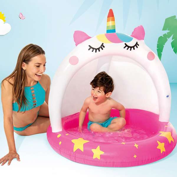 Piscina hinchable gaticornio 102x102 cm (1-3 años)