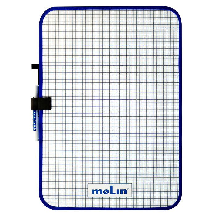 Molin Pizarra Blanca Magnética Doble Cara Blanca/Cuadriculada A4 con Rotulador Molin Pizarra Blanca Magnética Doble Cara Blanca/Cuadriculada A4 con Rotulador