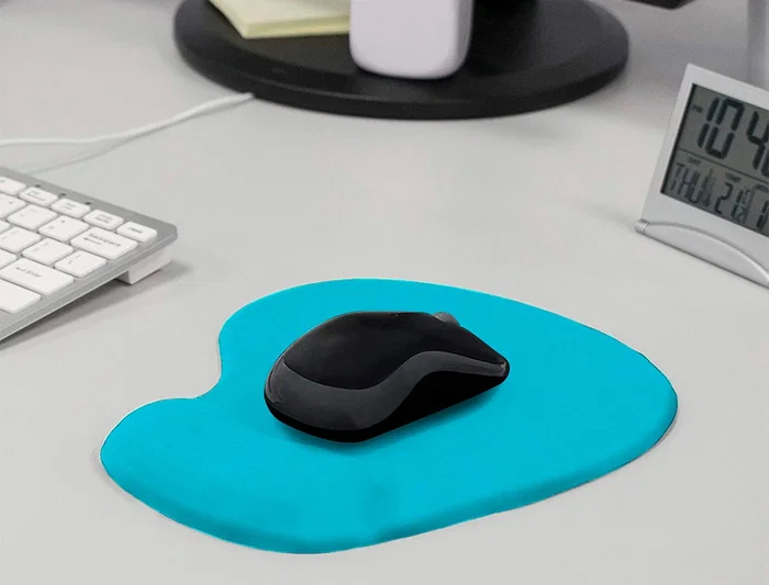Q-connect Alfombrilla para Ratón con Reposamuñecas de Gel Color Turquesa 190x230x20 mm