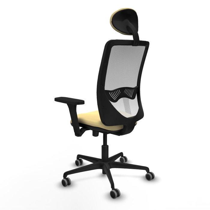 PIQUERAS Y CRESPO Silla de oficina Zulema con mecanismo Sincro/Traslack, Similpiel Crema y Malla Blanco PIQUERAS Y CRESPO Silla de oficina Zulema con mecanismo Sincro/Traslack, Similpiel Crema y Malla Blanco
