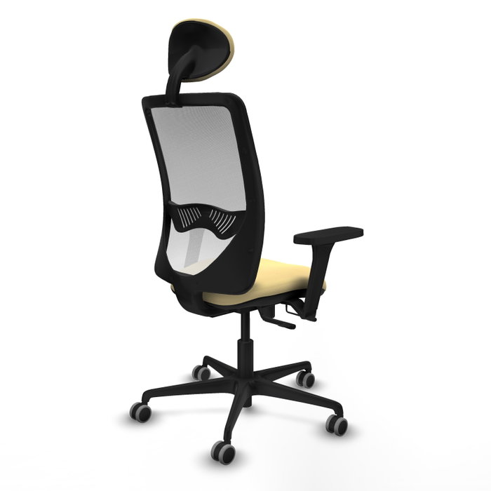 PIQUERAS Y CRESPO Silla de oficina Zulema con mecanismo Sincro/Traslack, Similpiel Crema y Malla Blanco PIQUERAS Y CRESPO Silla de oficina Zulema con mecanismo Sincro/Traslack, Similpiel Crema y Malla Blanco