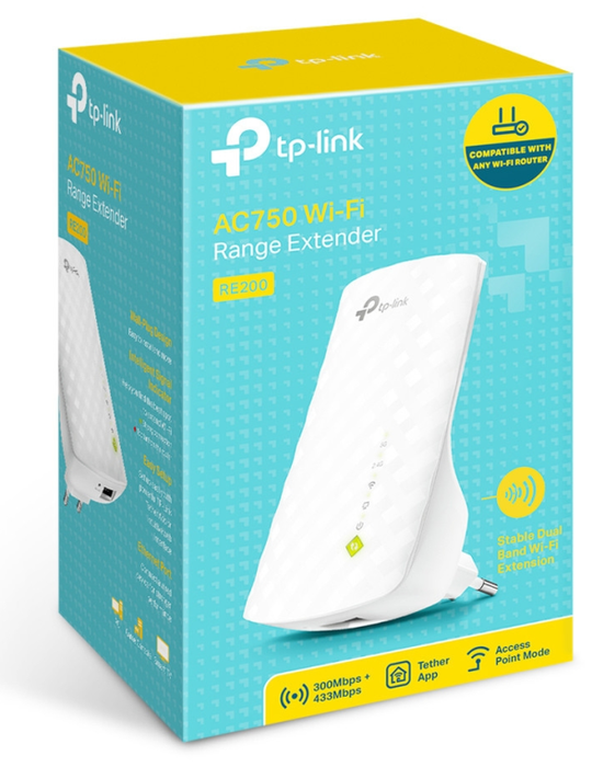 TP-Link RE200 Repetidor de Red WiFi AC750 Blanco
