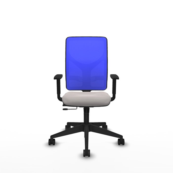 PIQUERAS Y CRESPO Silla de oficina Motilla con mecanismo Sincro/Traslack, Blanco y Azul