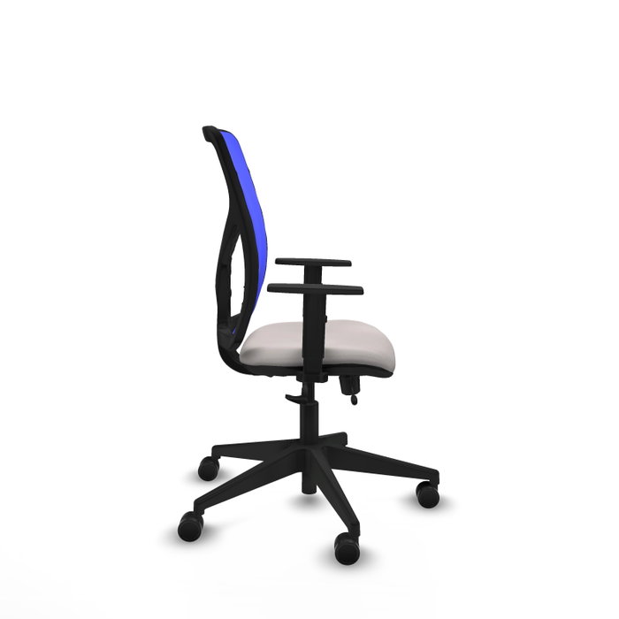 PIQUERAS Y CRESPO Silla de oficina Motilla con mecanismo Sincro/Traslack, Blanco y Azul